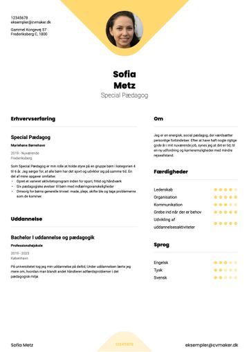 CV-skabelon yale gul
