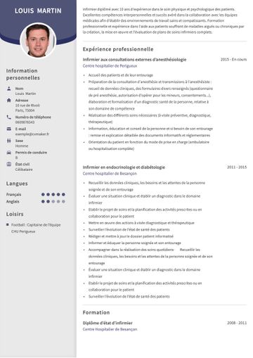 CV exemple edinburgh violet