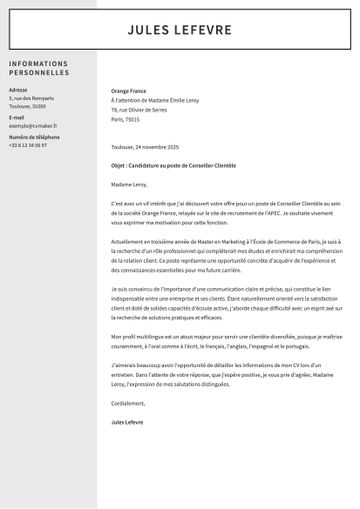 lettre de motivation modèle auckland marron