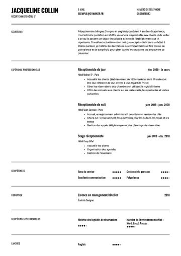 CV exemple wisconsin
