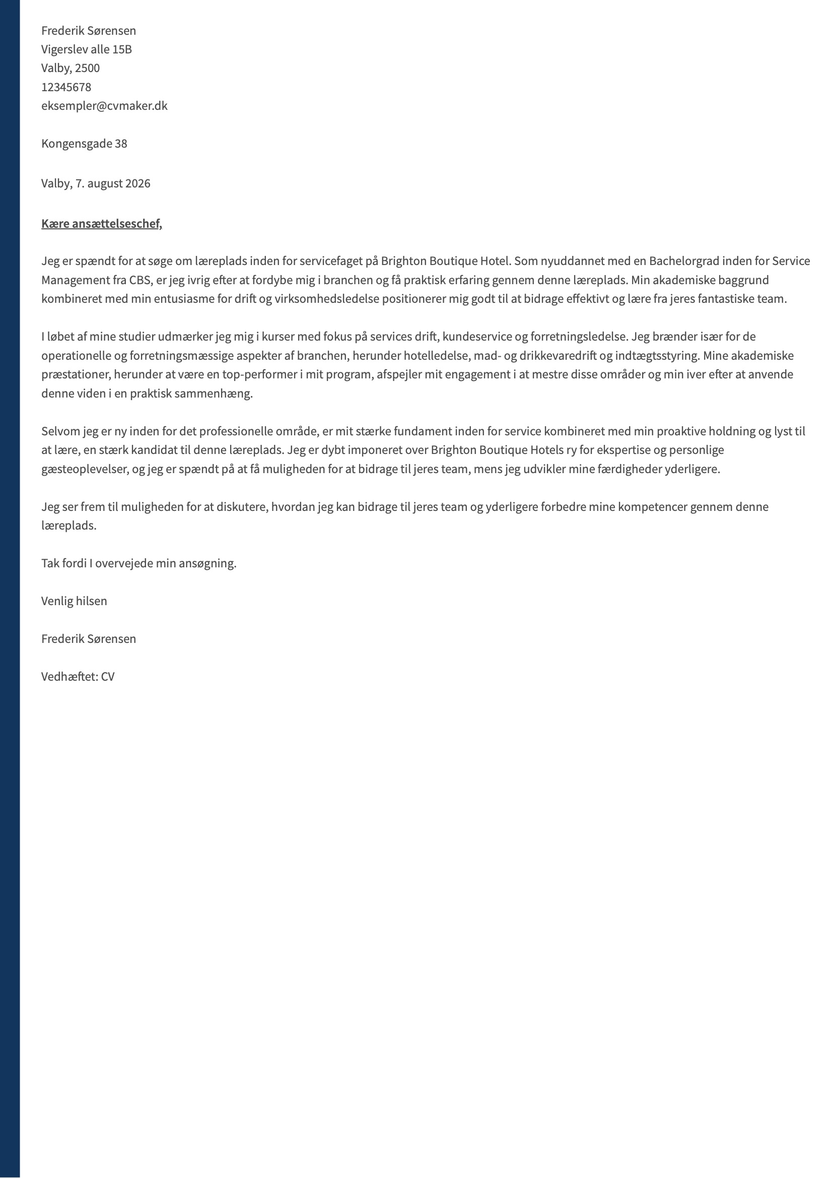 ansøgning uden erfaring