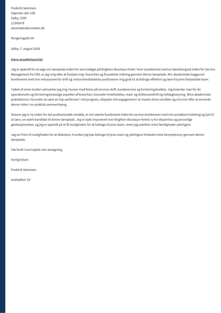 ansøgning uden erfaring