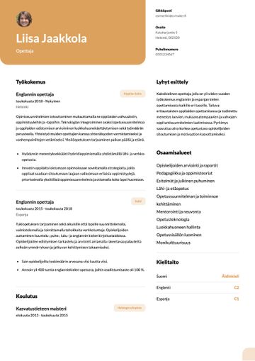 cv pohja columbia keltainen