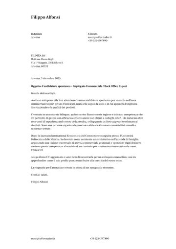 lettera presentazione esempio-toronto