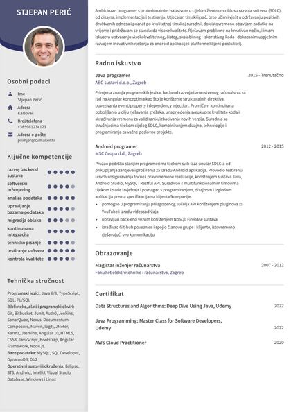 predložak životopisa edinburgh ljubičasto