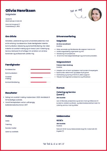 CV-skabelon michigan rød