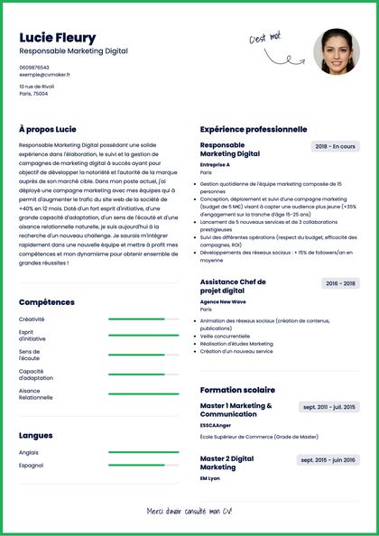Exemple de CV simple