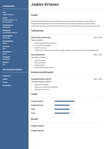 CV-esimerkki – Markkinointi