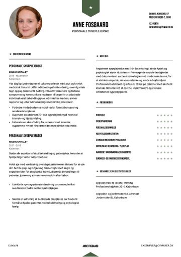 CV-skabelon peking grøn