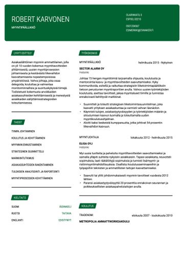 cv pohja cornell vihreä