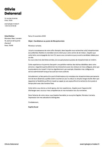 lettre de motivation modèle yale jaune