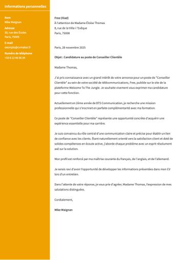lettre de motivation modèle stanford jaune