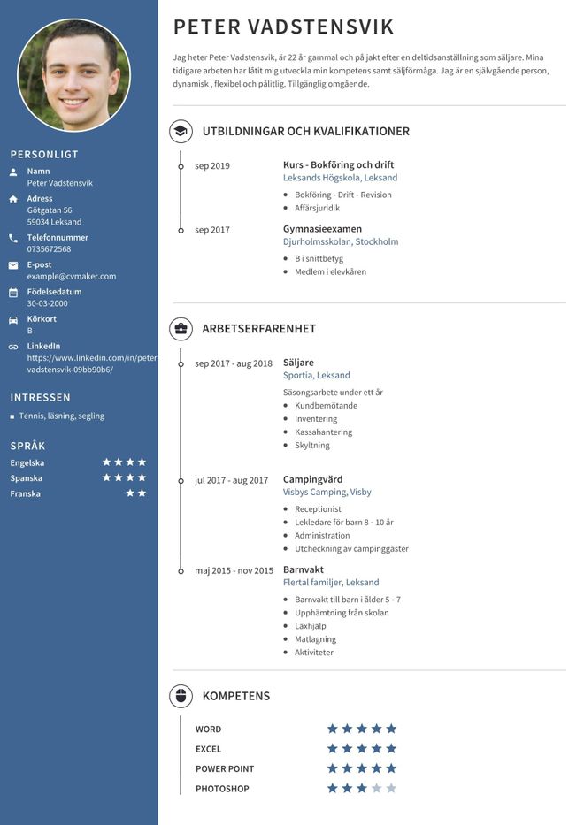 Exempel på modernt CV
