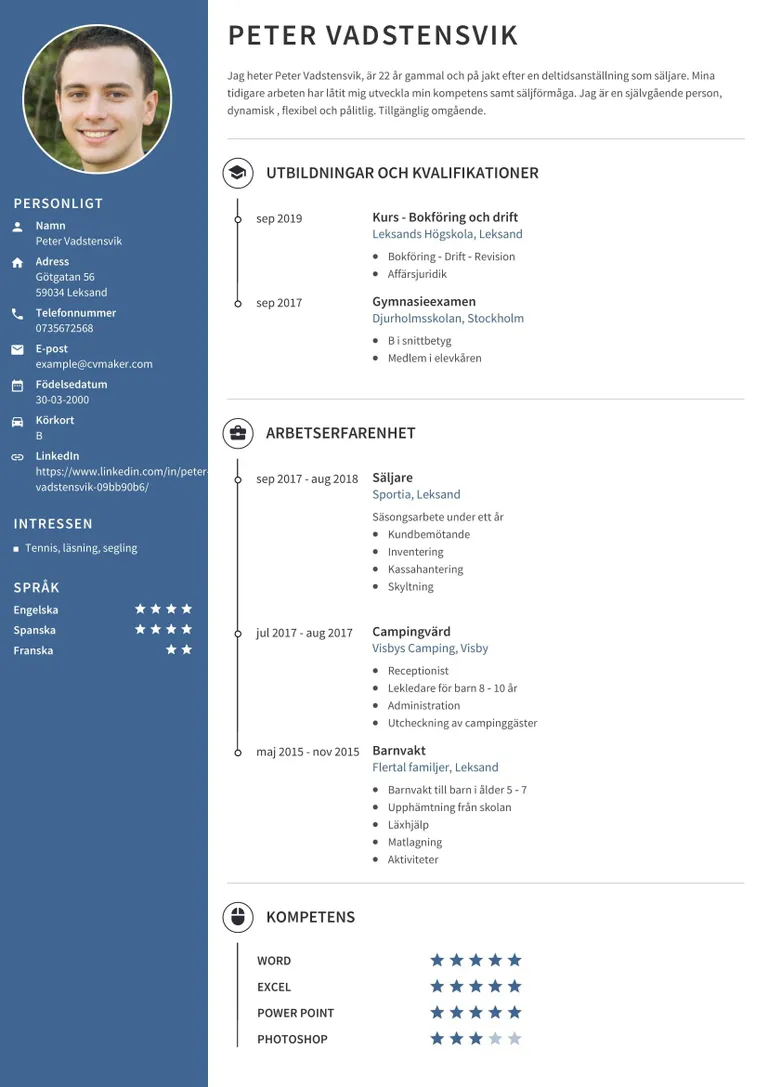 Exempel på modernt CV