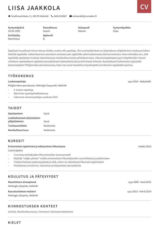 Miten kirjoittaa hyvä opettajan ansioluettelo