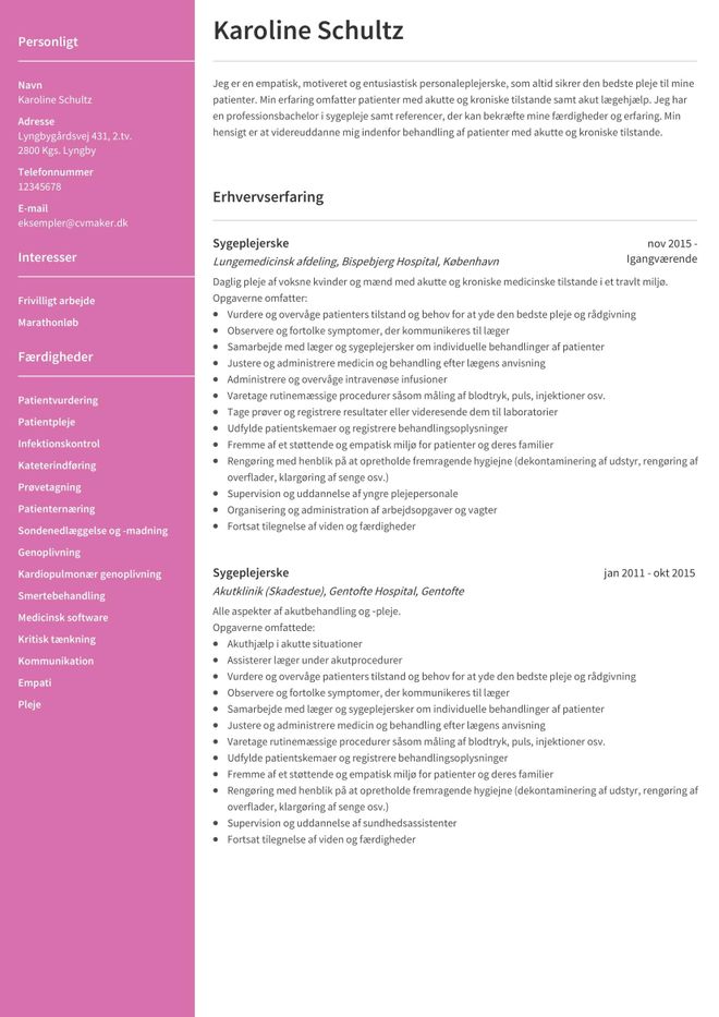 CV eksempel - Erhvervserfaring på dit CV