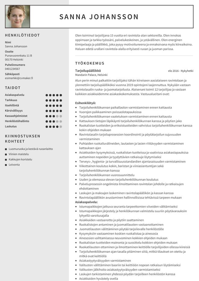 Exempel på CV