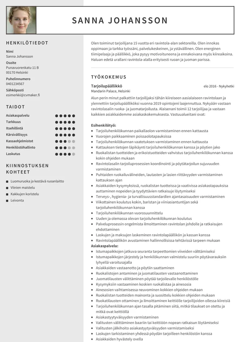 Exempel på CV