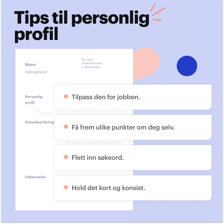 Tips til personlig profil på CV