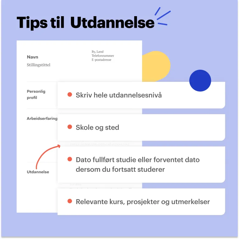 Utdannelse på CV