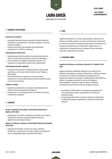ejemplo de CV funcional