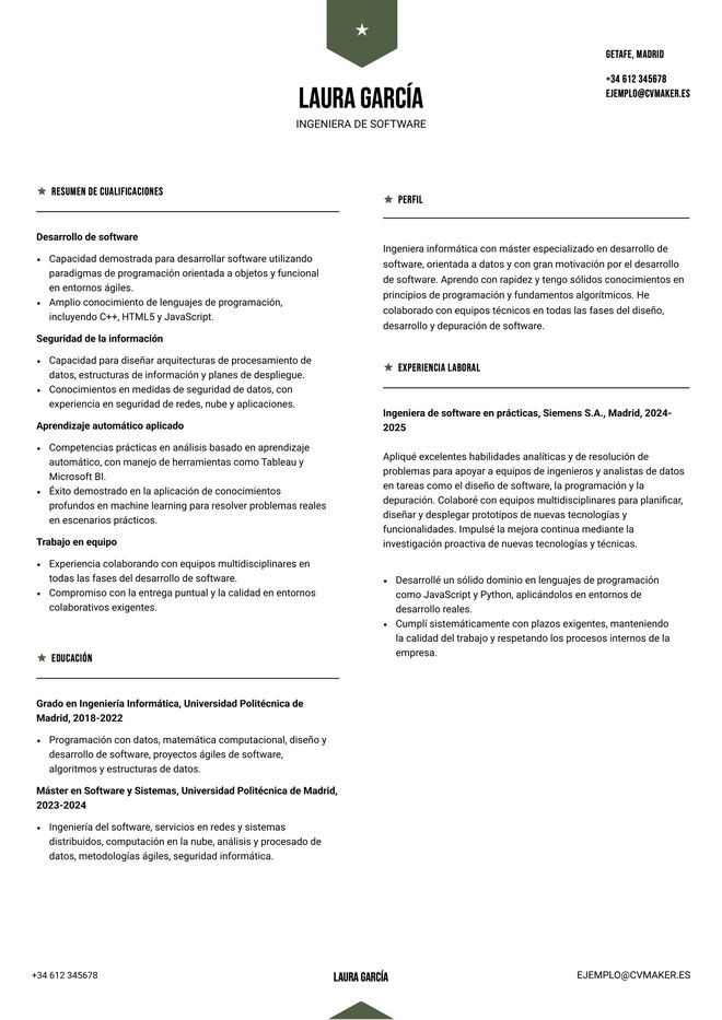 ejemplo de CV funcional