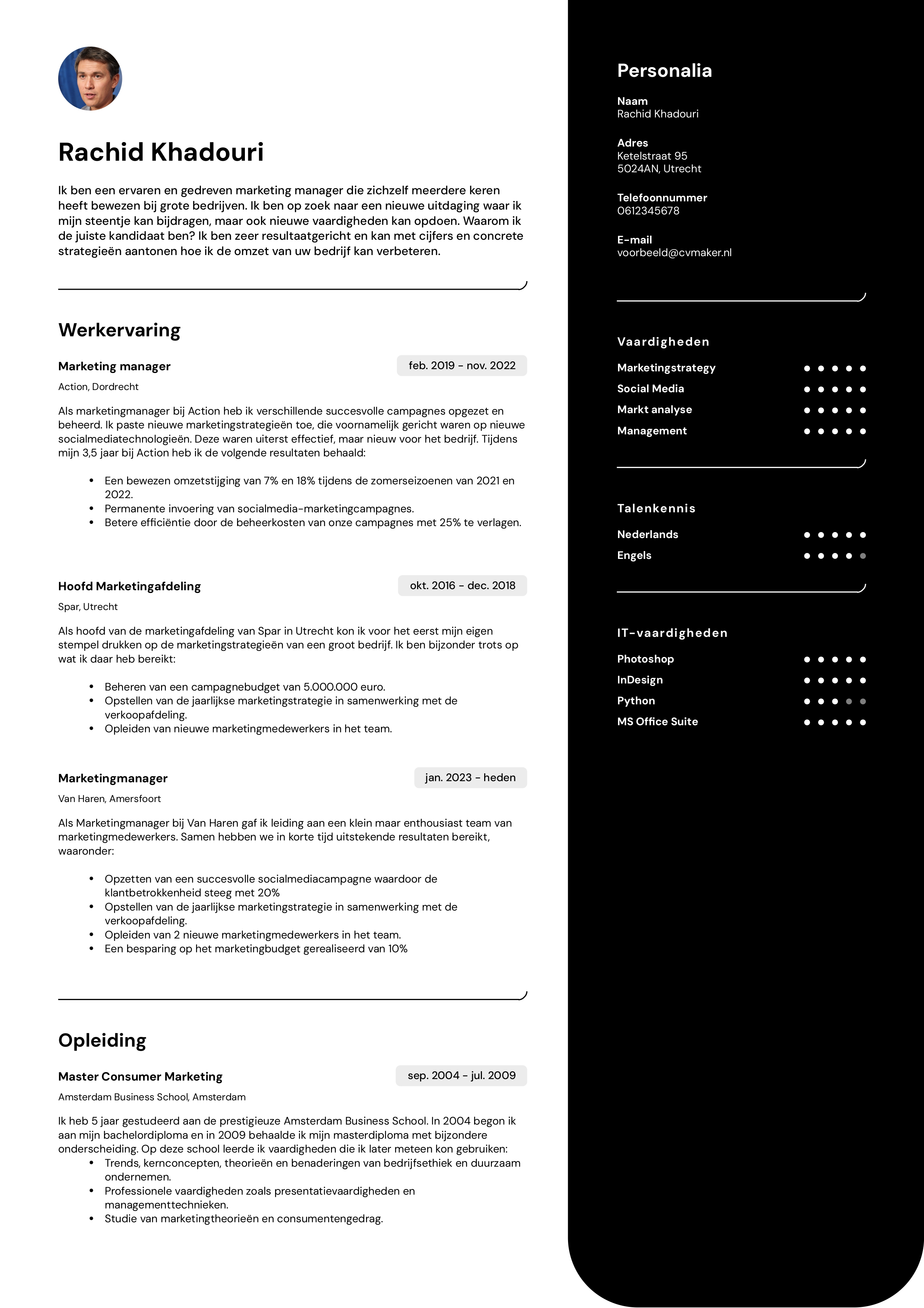 cv-voorbeeld marketing