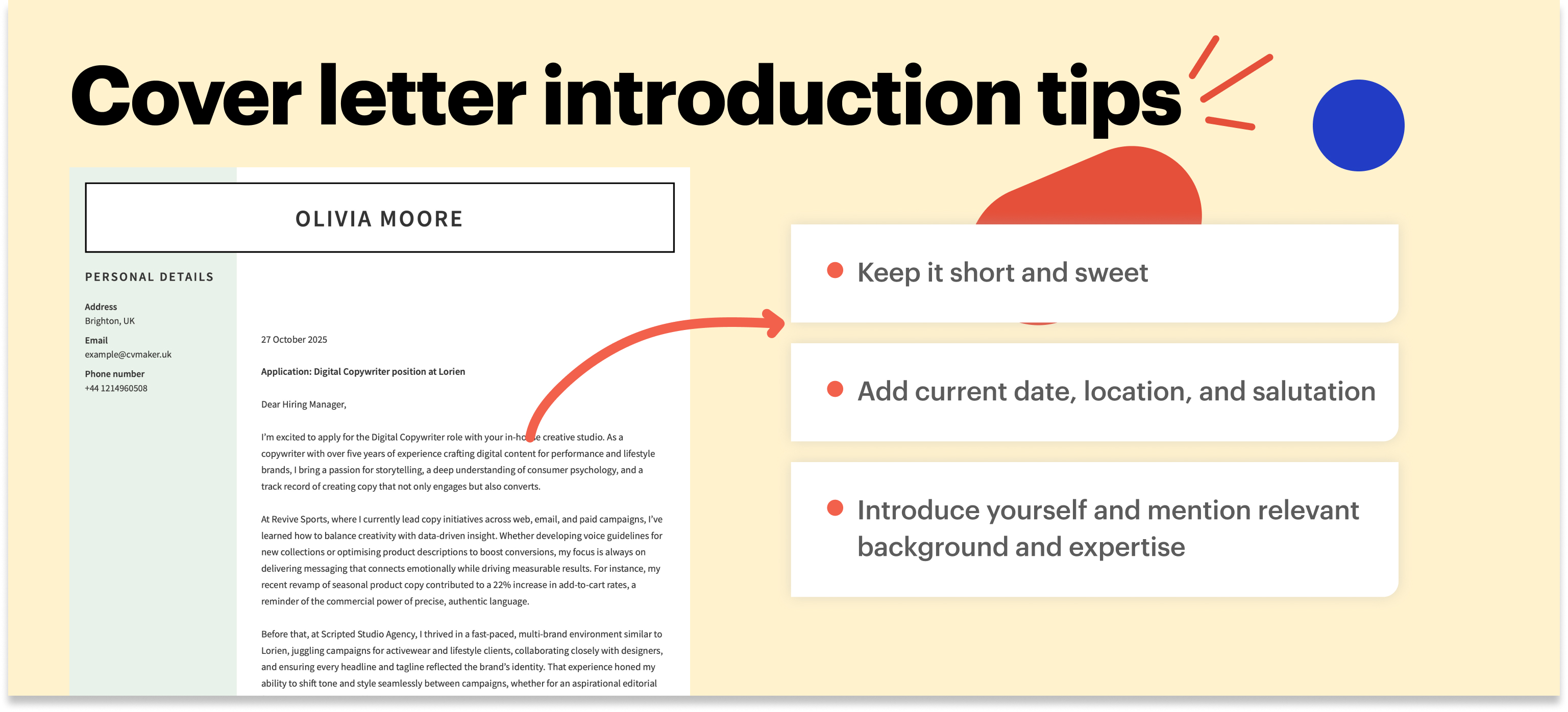 copywriter cover letter introduction example tips