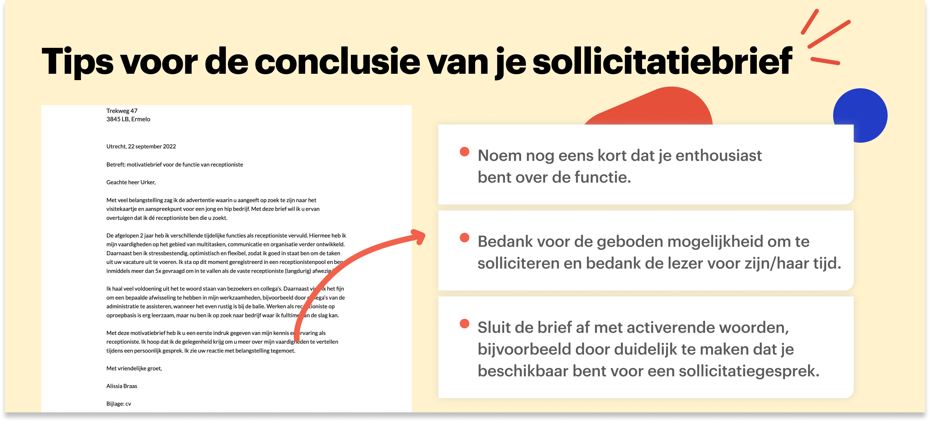 tips voor de conclusie van je sollicitatiebrief