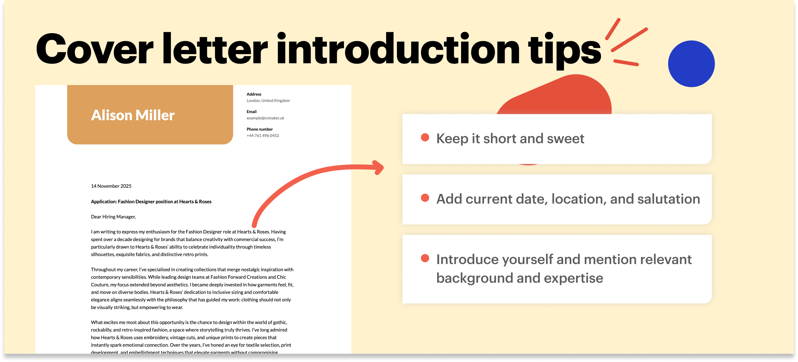 fashion designer cover letter introduction tips