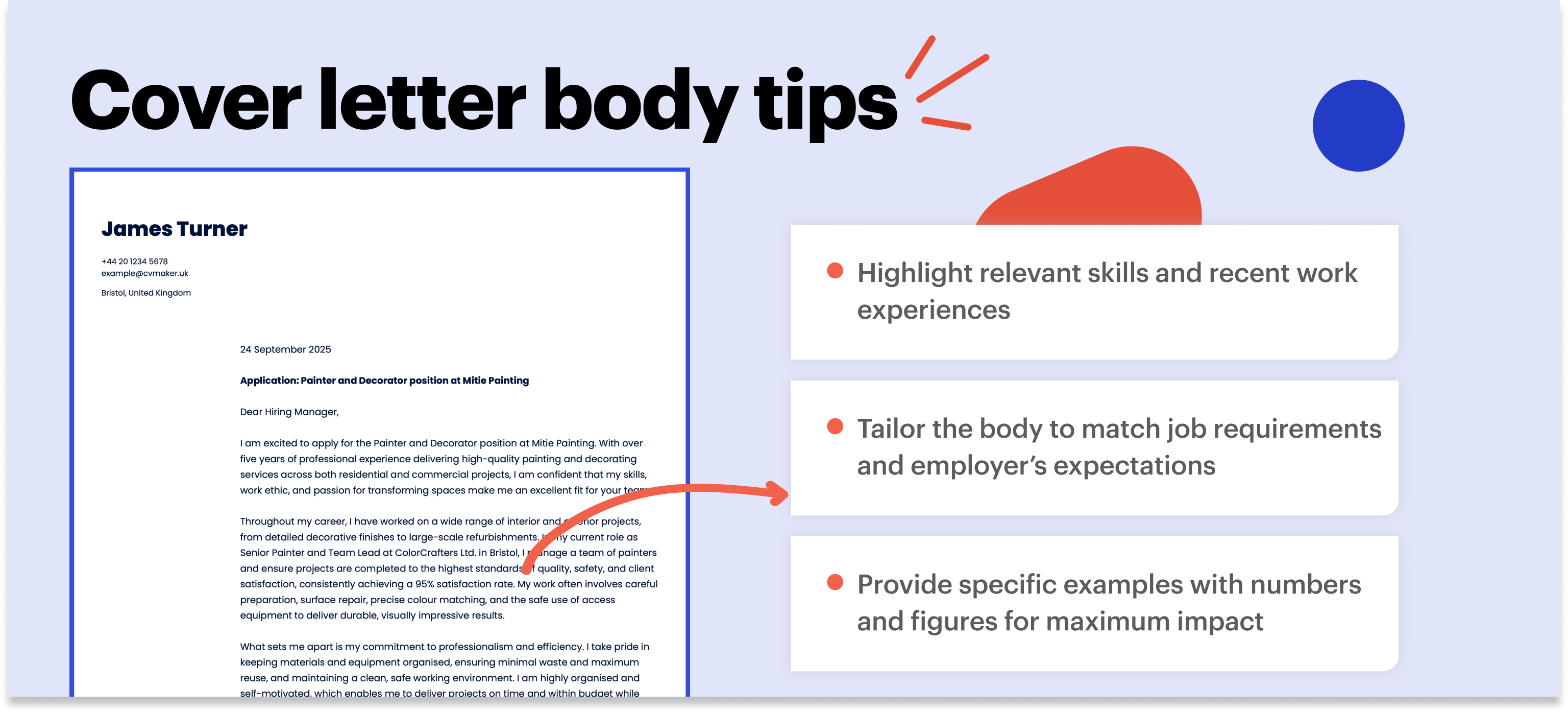 painter cover letter body tips