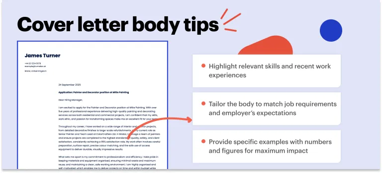 painter cover letter body tips