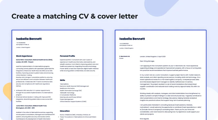 matching cleaner cv and cover letter example