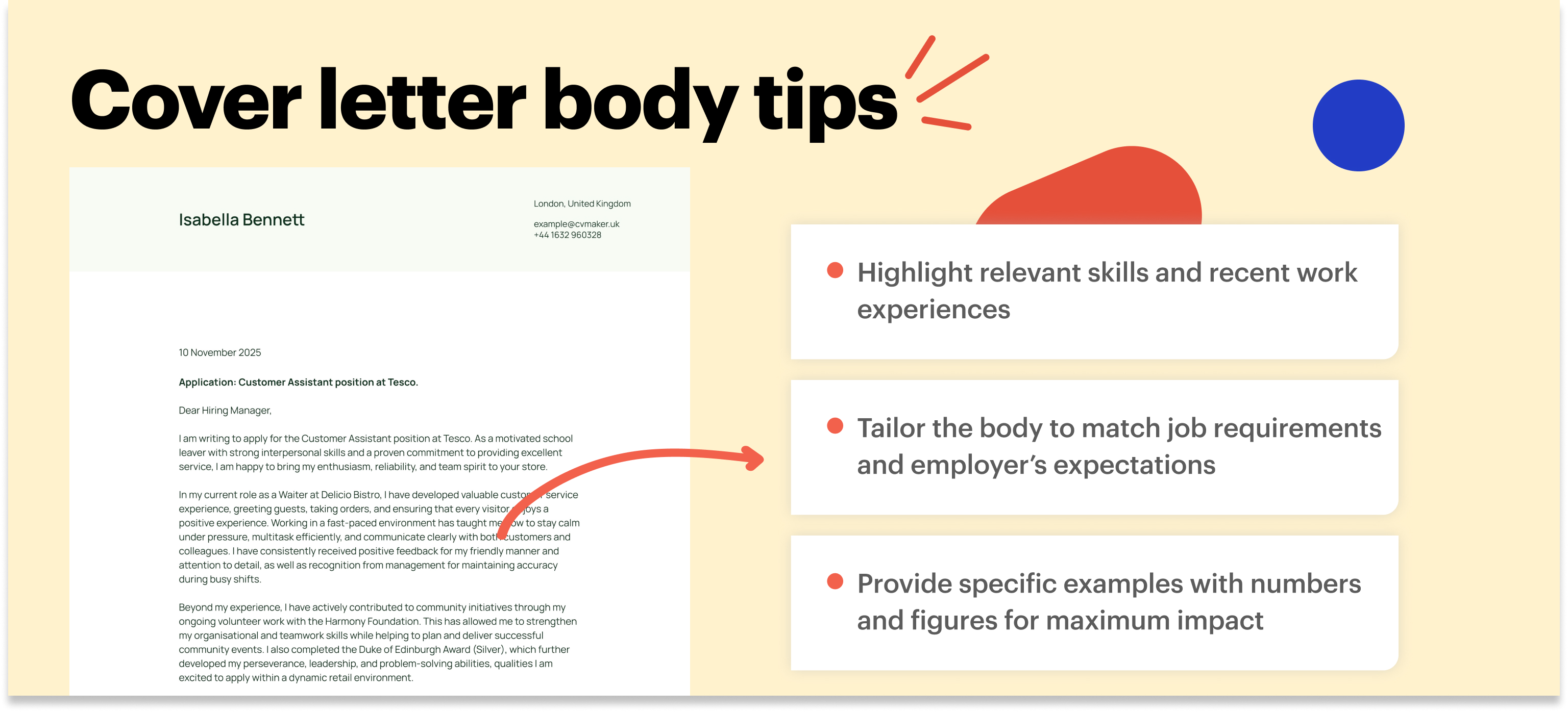 school leaver cover letter body example tips