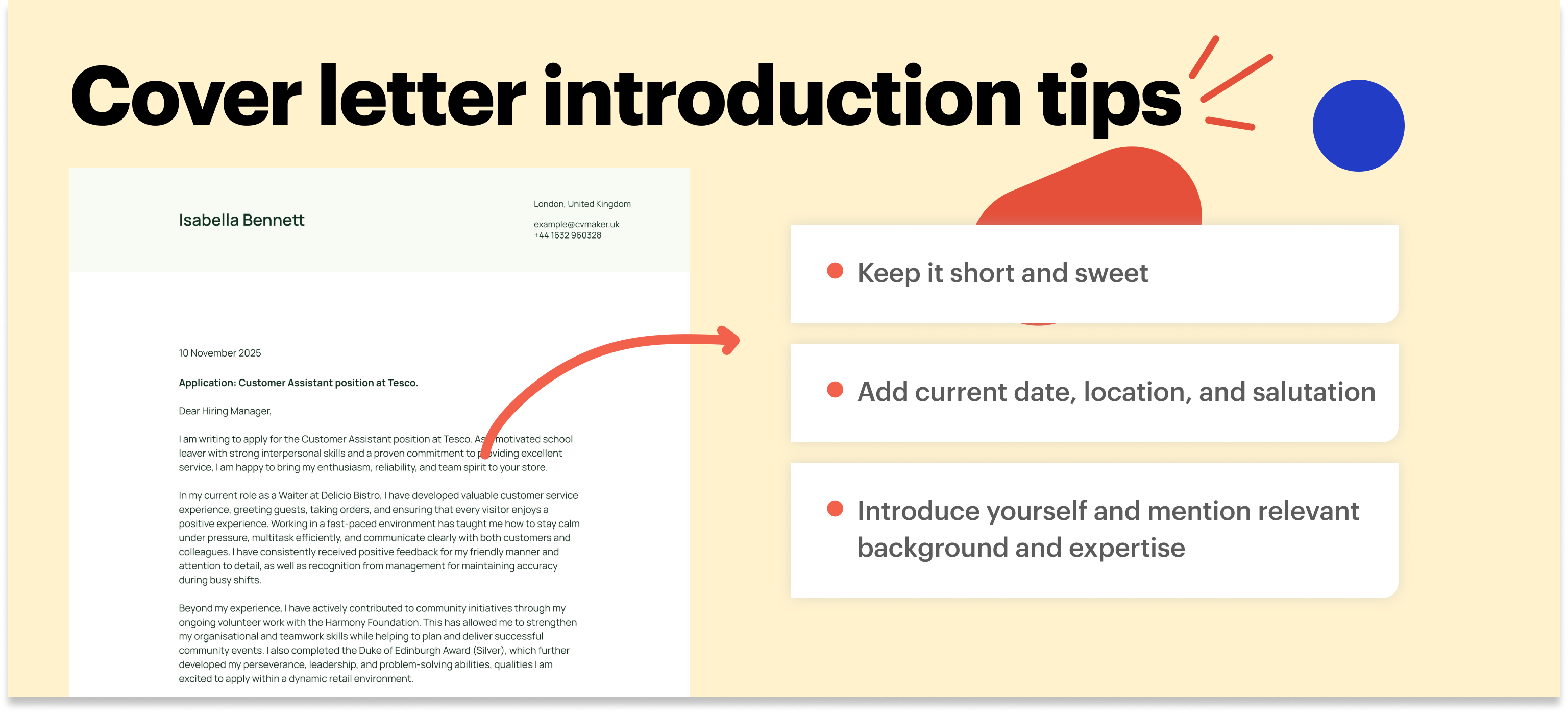 school leaver cover letter introduction example tips