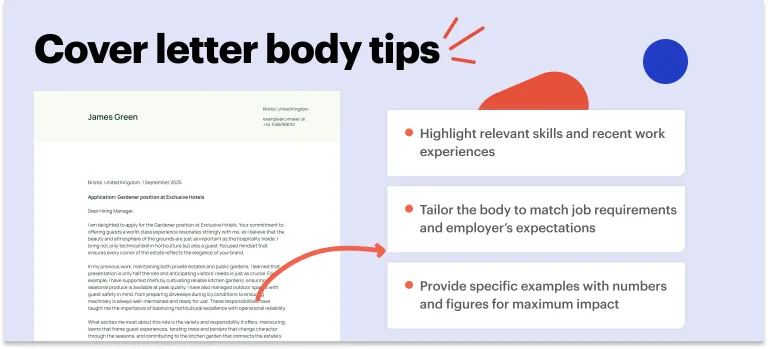 gardener cover letter body tips