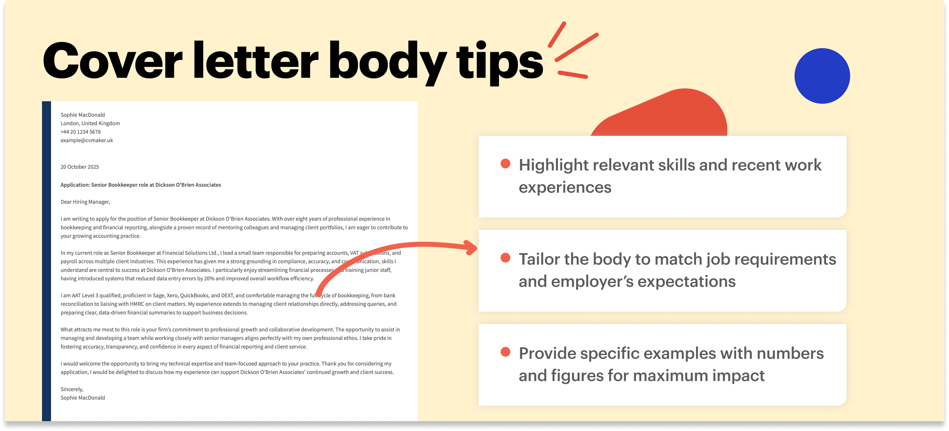 bookkeeper cover letter body example