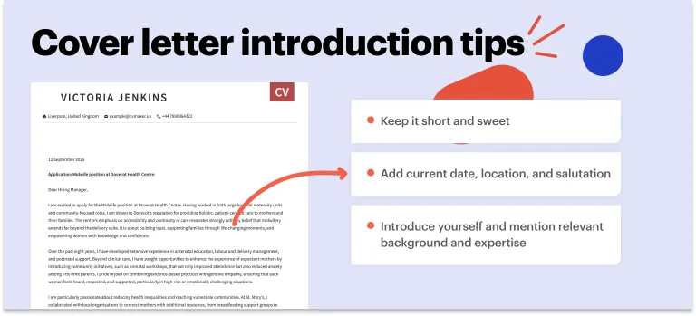 midwife cover letter introduction example