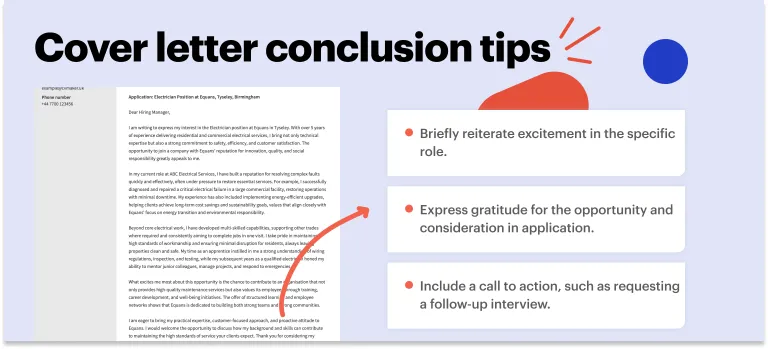 electrician cover letter conclusion