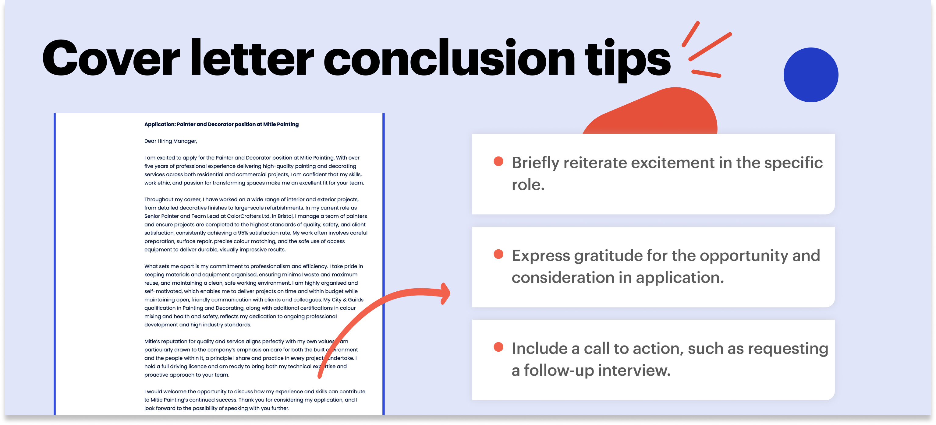 painter cover letter conclusion tips