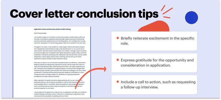 painter cover letter conclusion tips