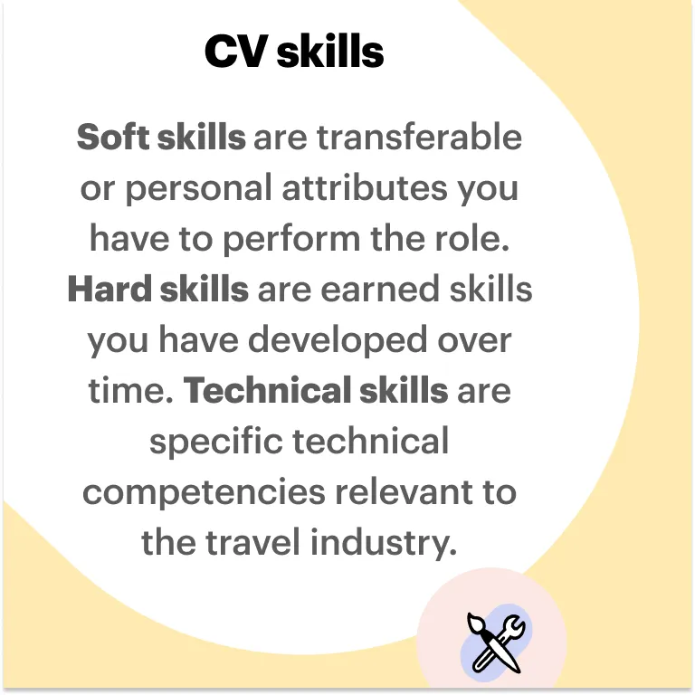 Travel agent CV skills