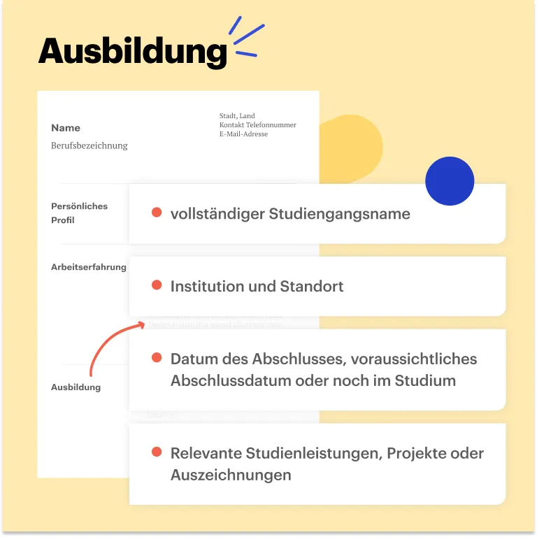 Einfacher Lebenslauf Bildungsweg