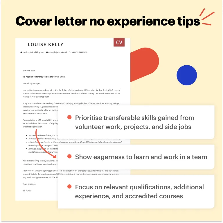 Driver cover letter sample with no experience tips