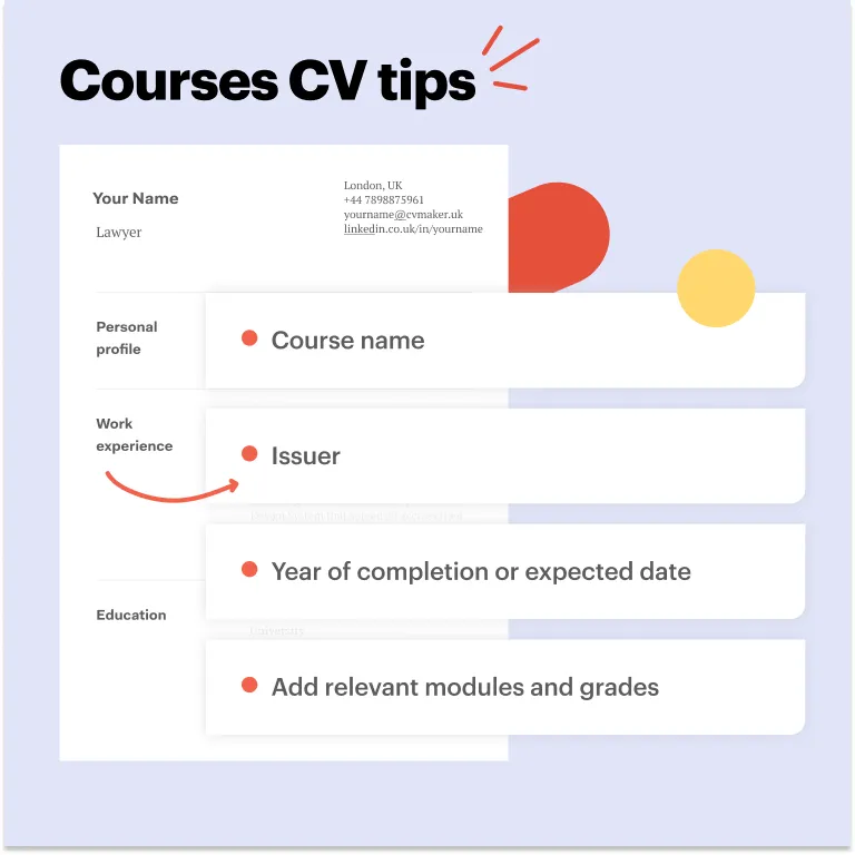 Courses CV tips