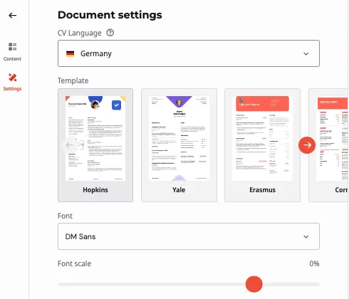Translate your CV to german