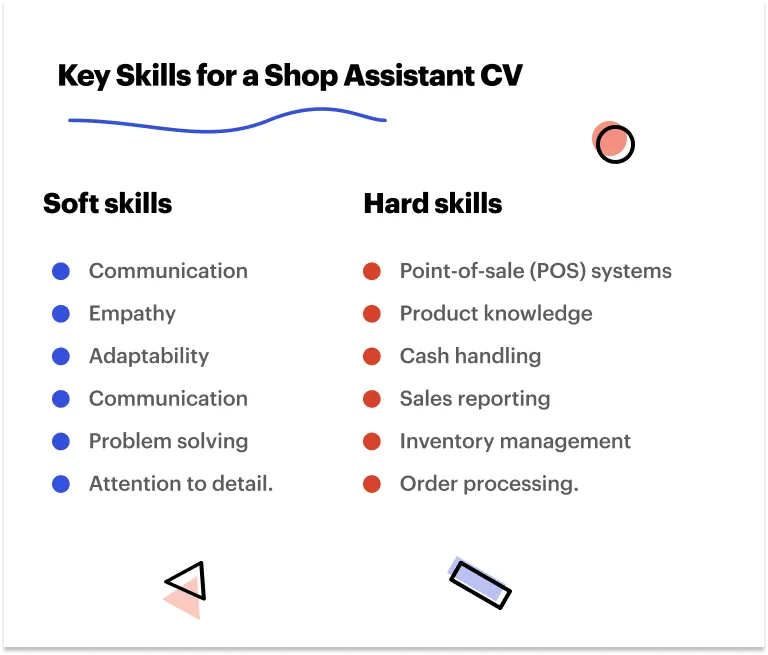 Soft and Hard skills for a Shop Assistant CV