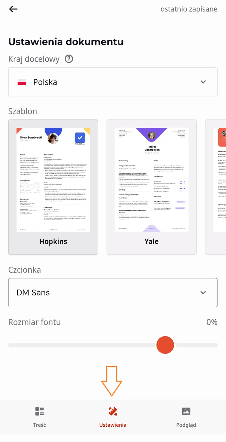 Krok 2: Wybierz odpowiedni szablon CV