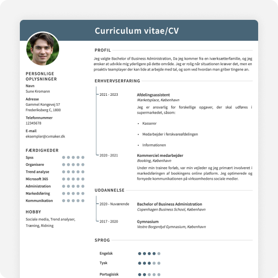 Cambridge professionel CV-skabelon