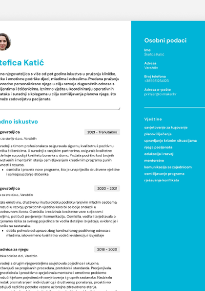 California kreativni predložak životopisa